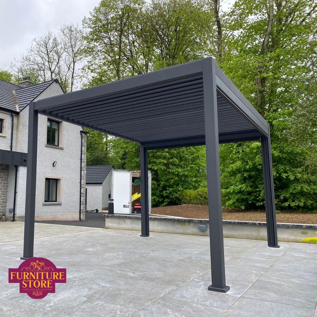 Hilton Aluminium Pergola in Graphite Grey