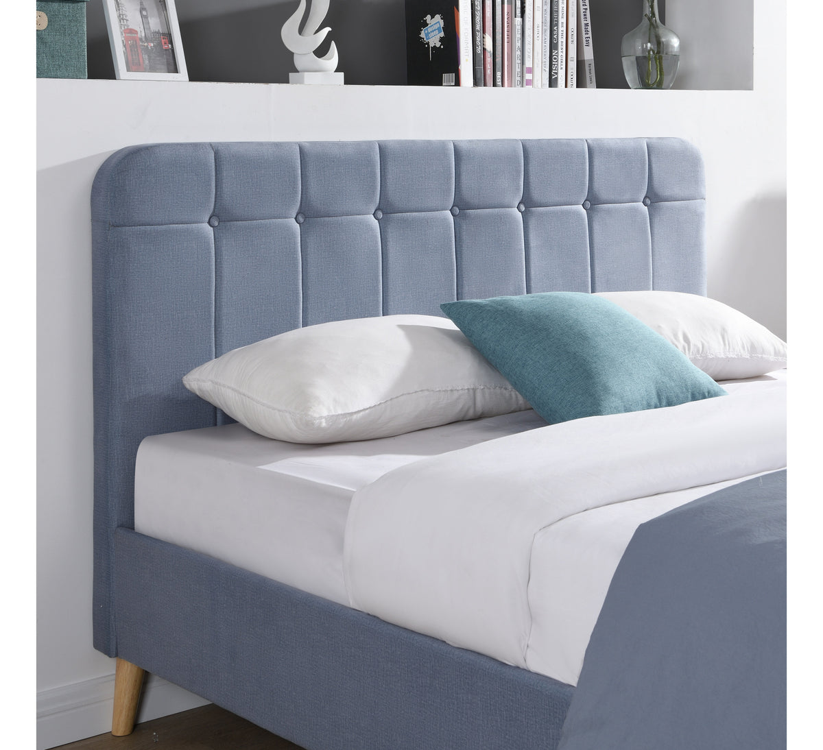 Ashley Sky Blue Velvet Bed
