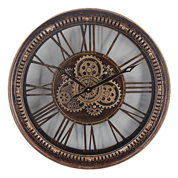 BRONZE COG CLOCK 53cm