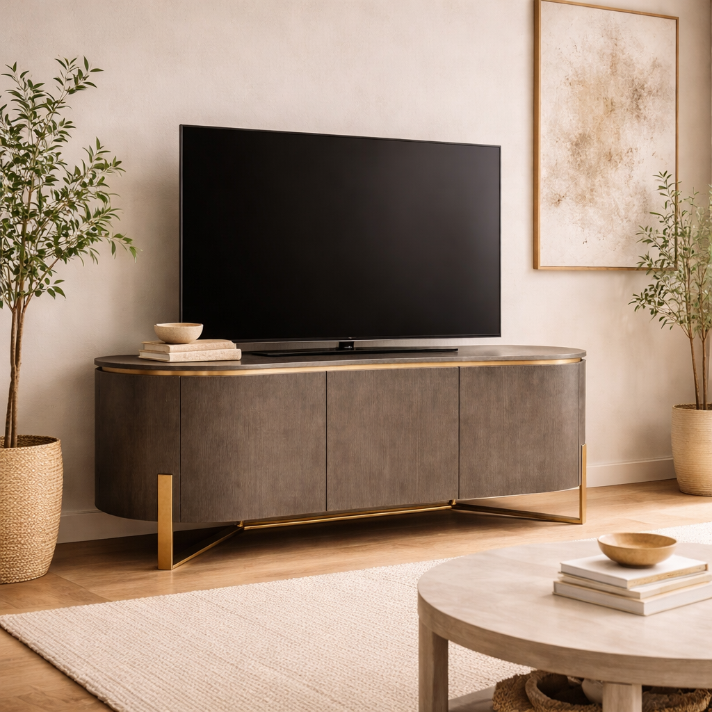 Santiago TV stand Northern Ireland grey brown wood unit furniture store ni
