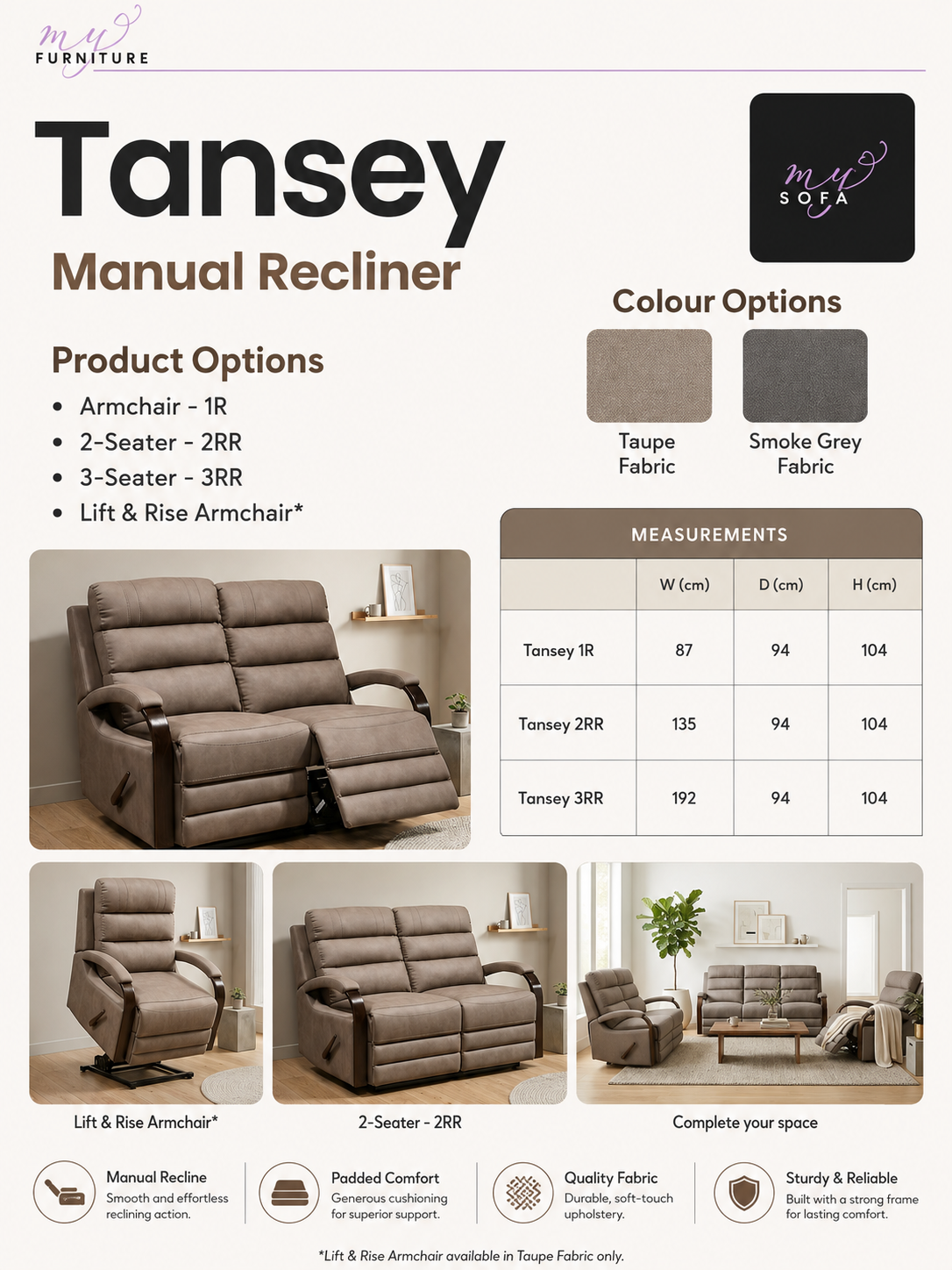 Tansey Manual Recliner Sofa