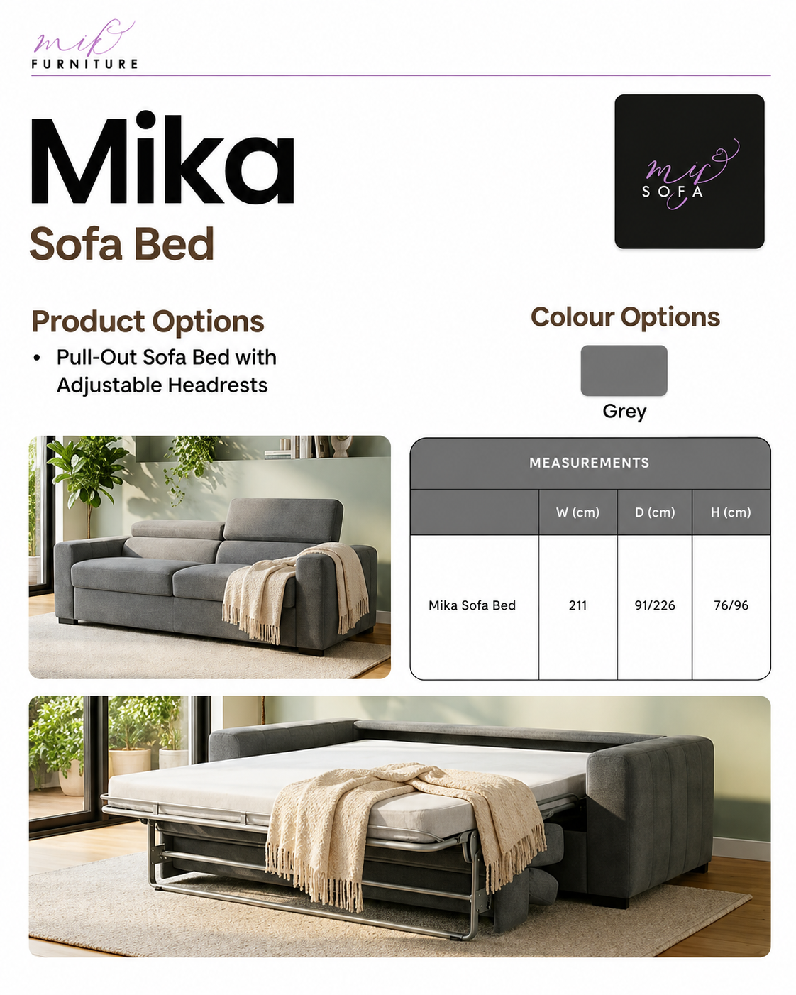 Mika Pull-Out Sofa Bed