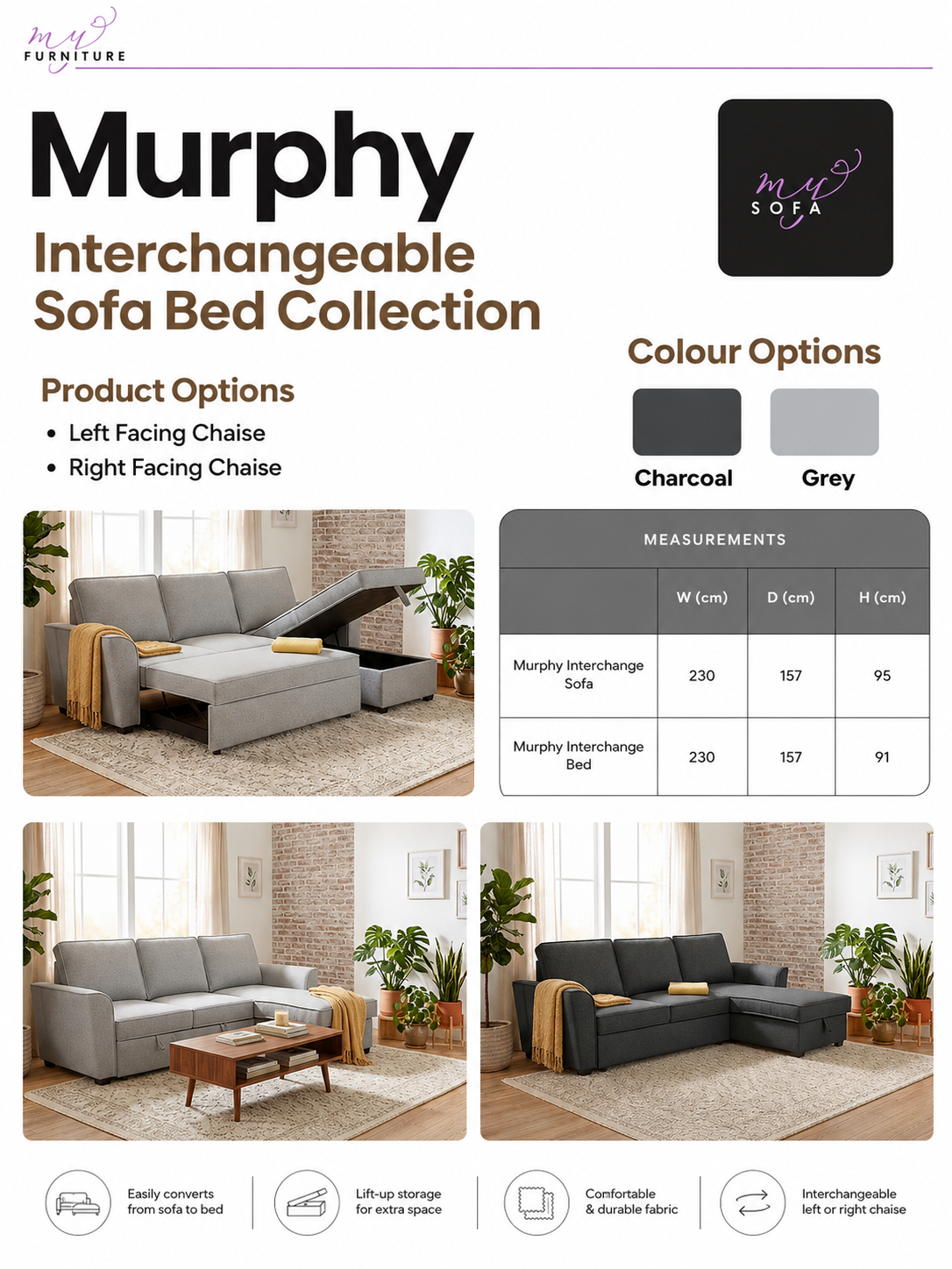Murphy Interchangeable Sofa Bed