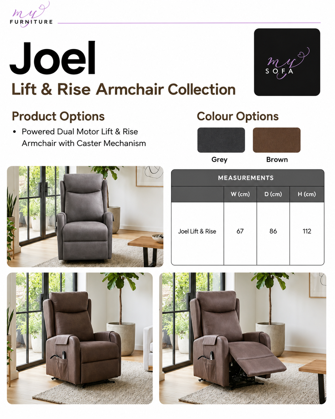 Joel Dual Motor Lift & Rise Chair