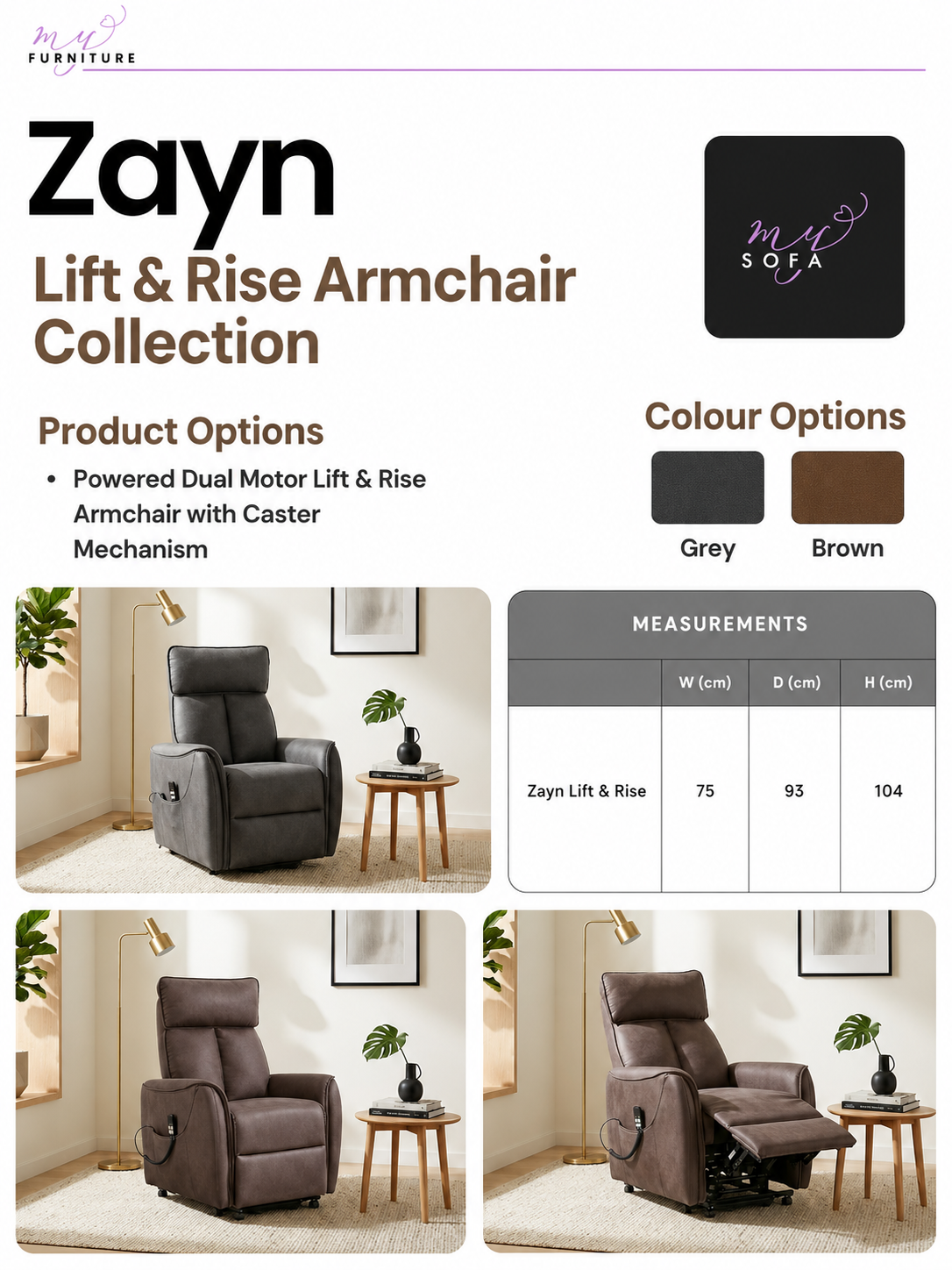 Zayn Dual Motor Lift & Rise Chair