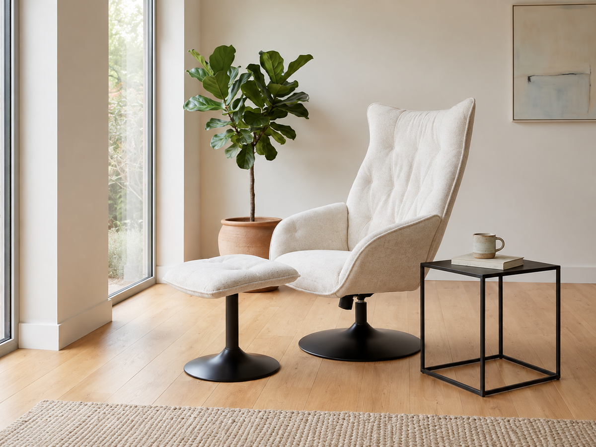 Osbourne Swivel Reclining Chair & Footstool