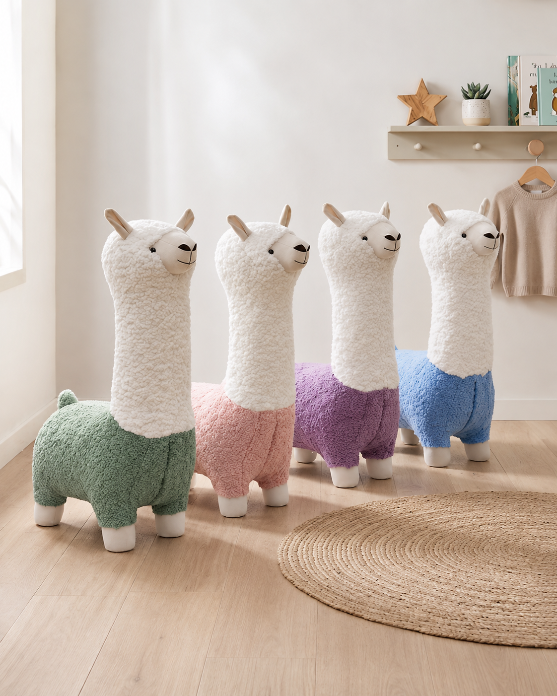 Alpaca Kids Plush Stool