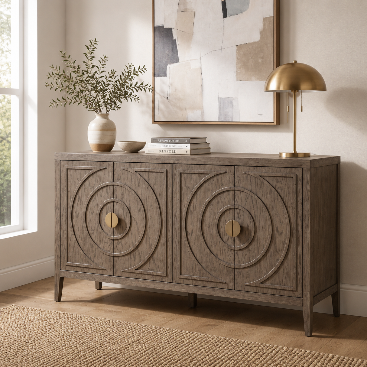 oslo 4 door sideboard modern living room setting at the furniture store ni