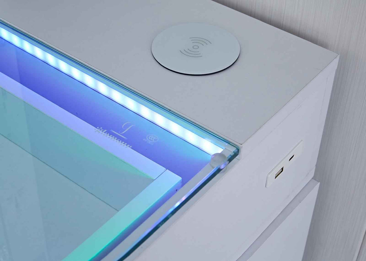 Wireless Charging Module on Glam 3 Drawer Vanity Dresser