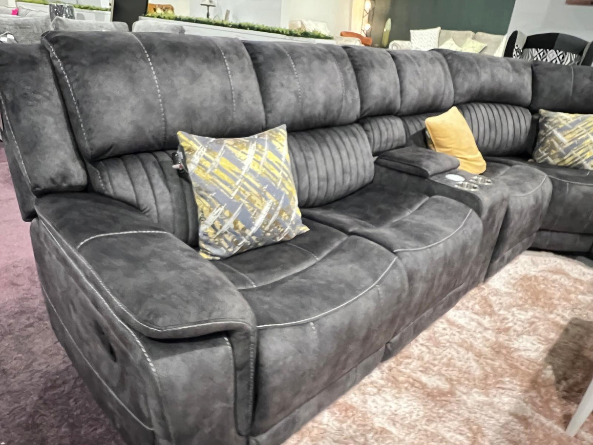Wellington Dark Grey Recliner Small Corner Sofa
