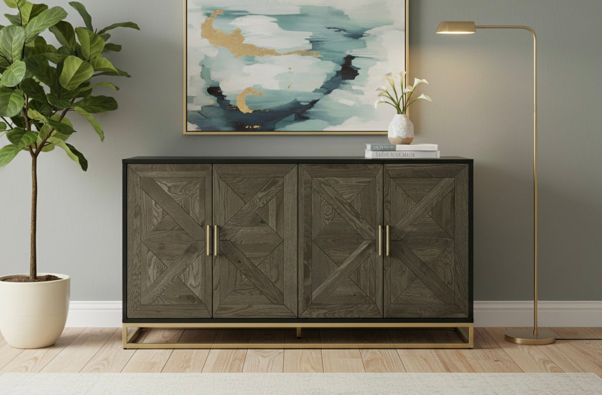 Amelia Fumed Oak Wide Sideboard