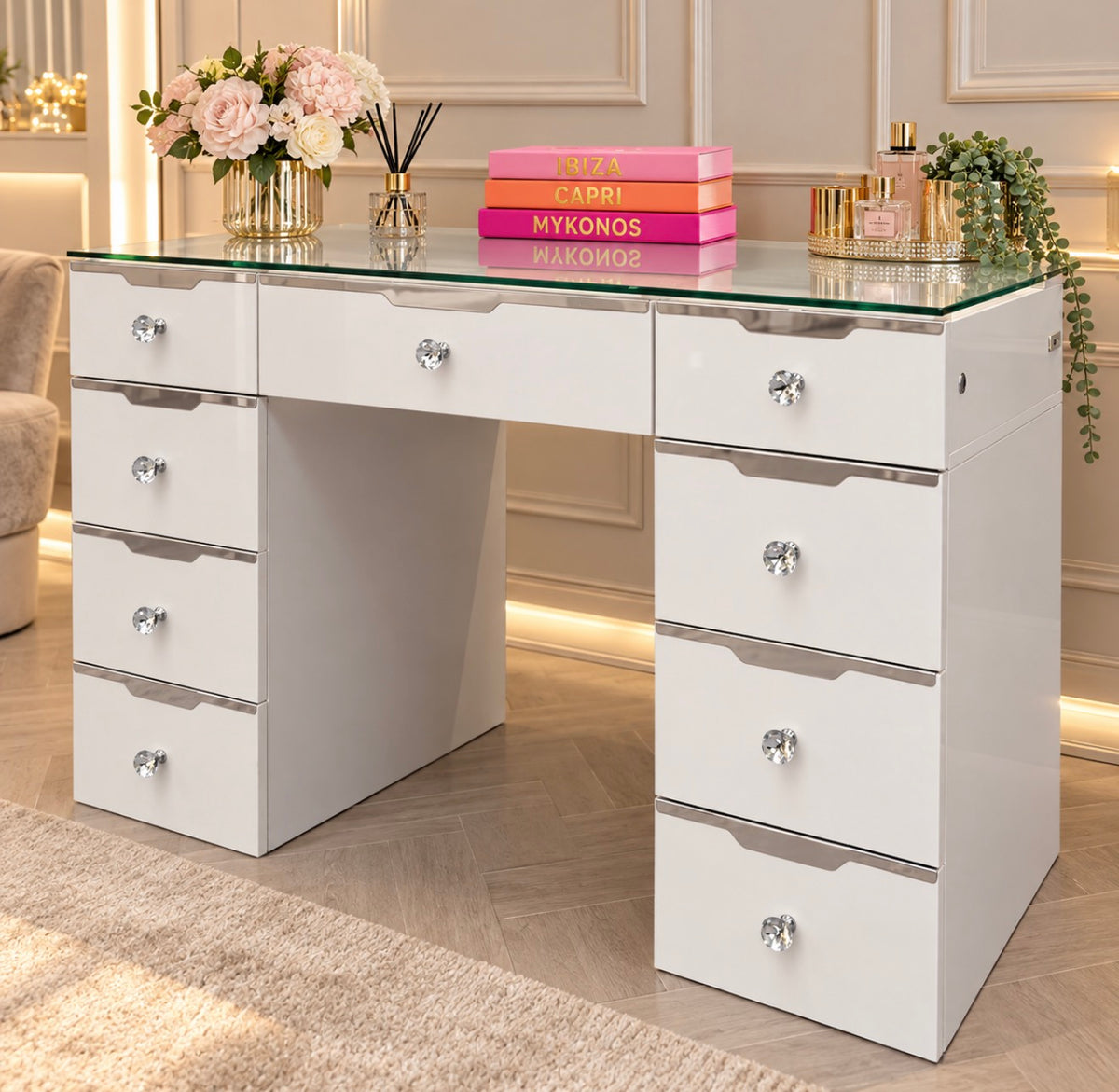 9 Drawer Mini Empire Pro Vanity Dresser (Babydoll Collection)