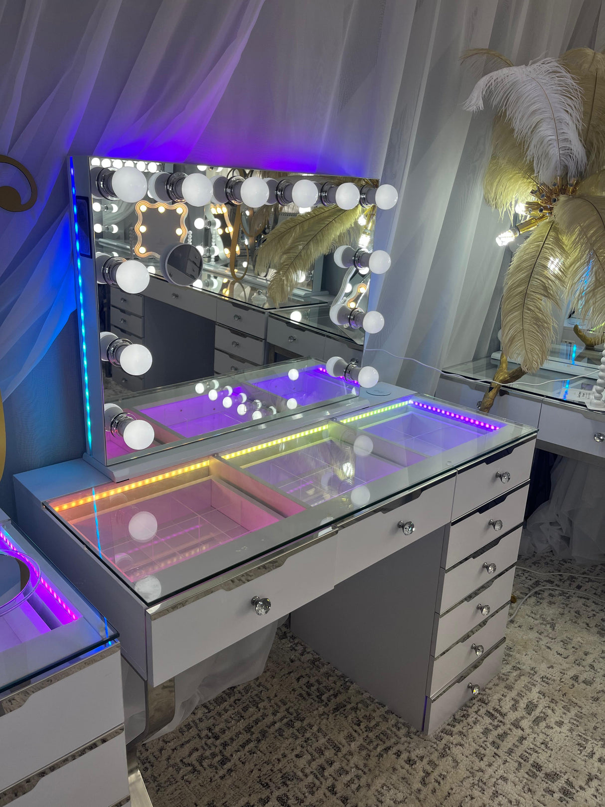 BUNDLE: Glam 8 Drawer and Landscape Mirror