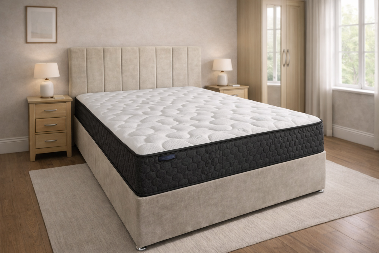 Oatmeal divan base and headboard