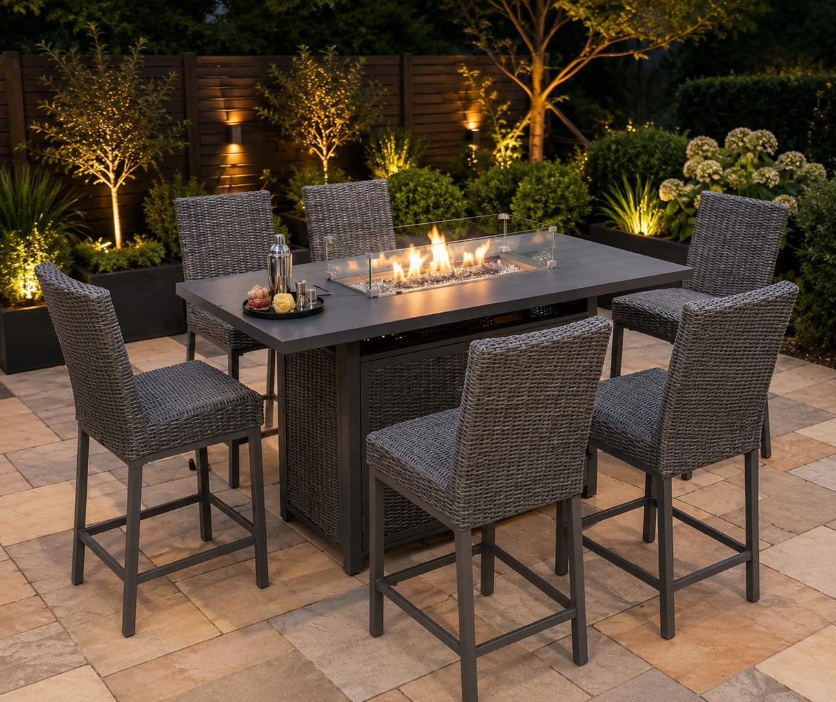 Rio 6 Seater Firepit Bar Suite