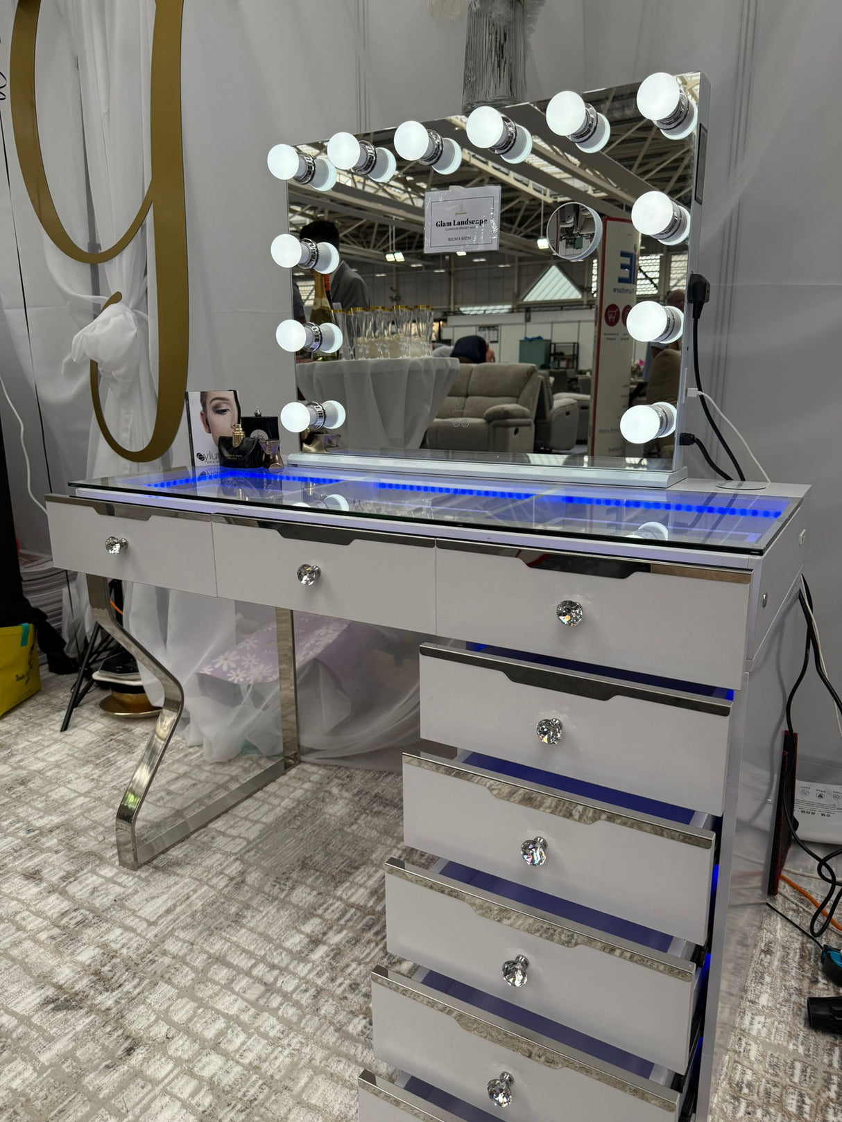 BUNDLE: Glam 8 Drawer and Landscape Mirror