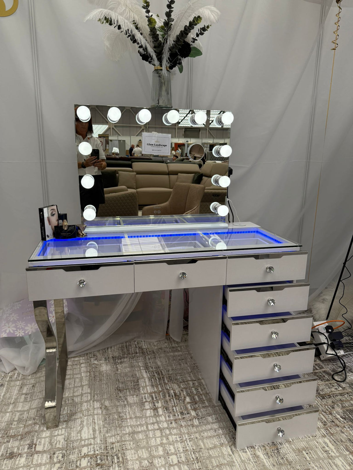 BUNDLE: Glam 8 Drawer and Landscape Mirror