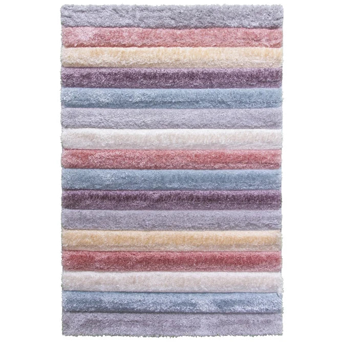 Passion Stripes - 3D Shaggy Rug - Multicolour