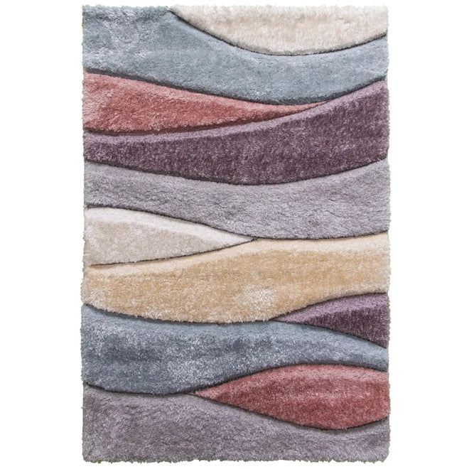 Passion Stripes - 3D Shaggy Rug - Multicolour