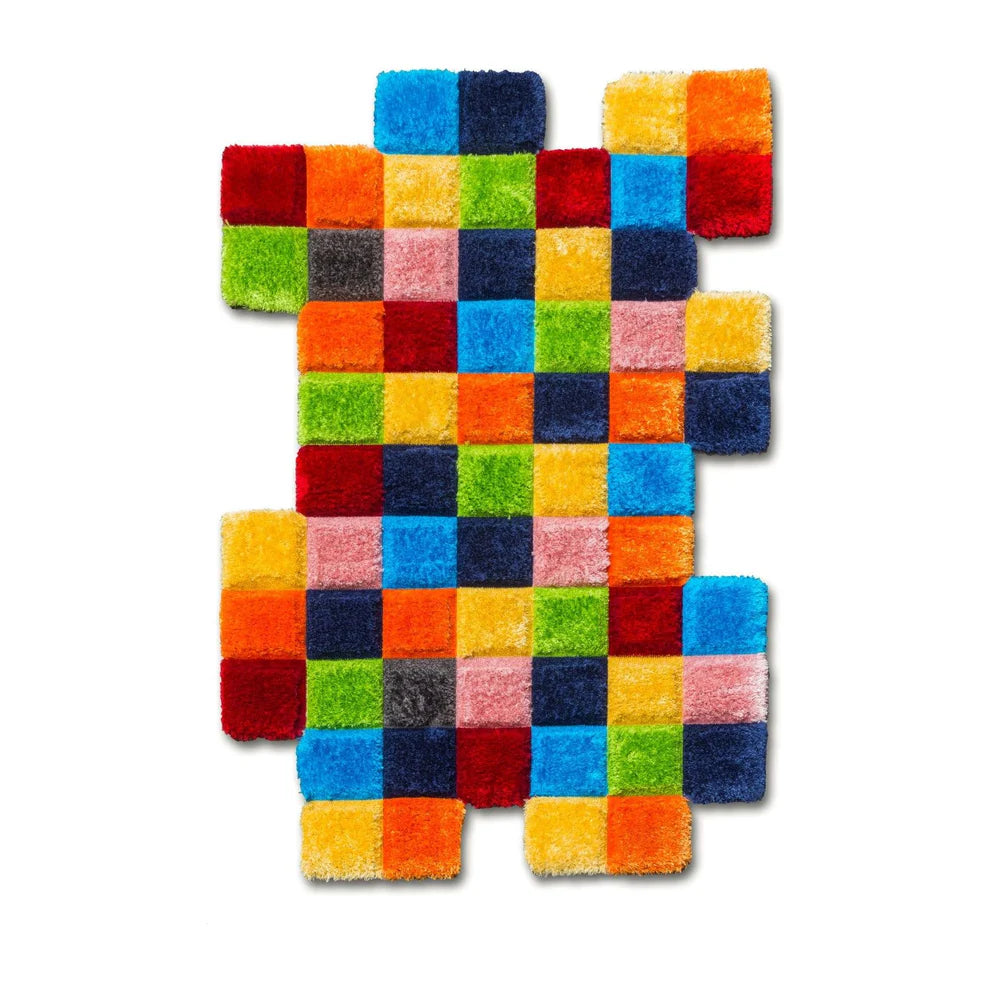 Multicolour 3D Rug - Doodle Pixels