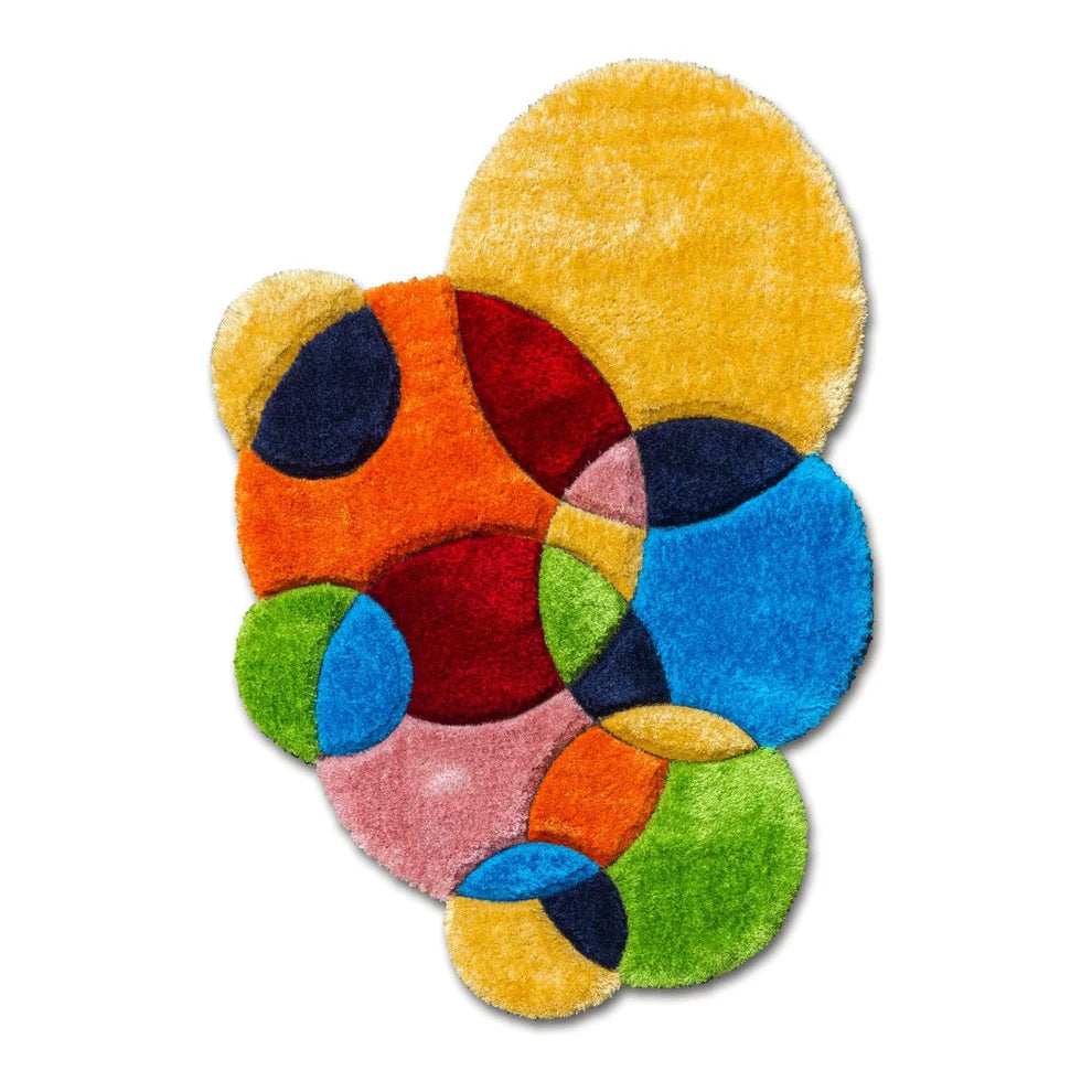 Multicolour 3D Rug - Doodle Honeycomb