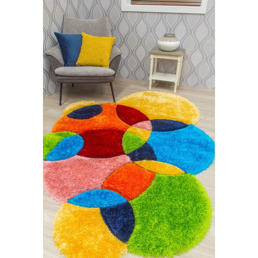 Multicolour 3D Rug - Doodle Honeycomb