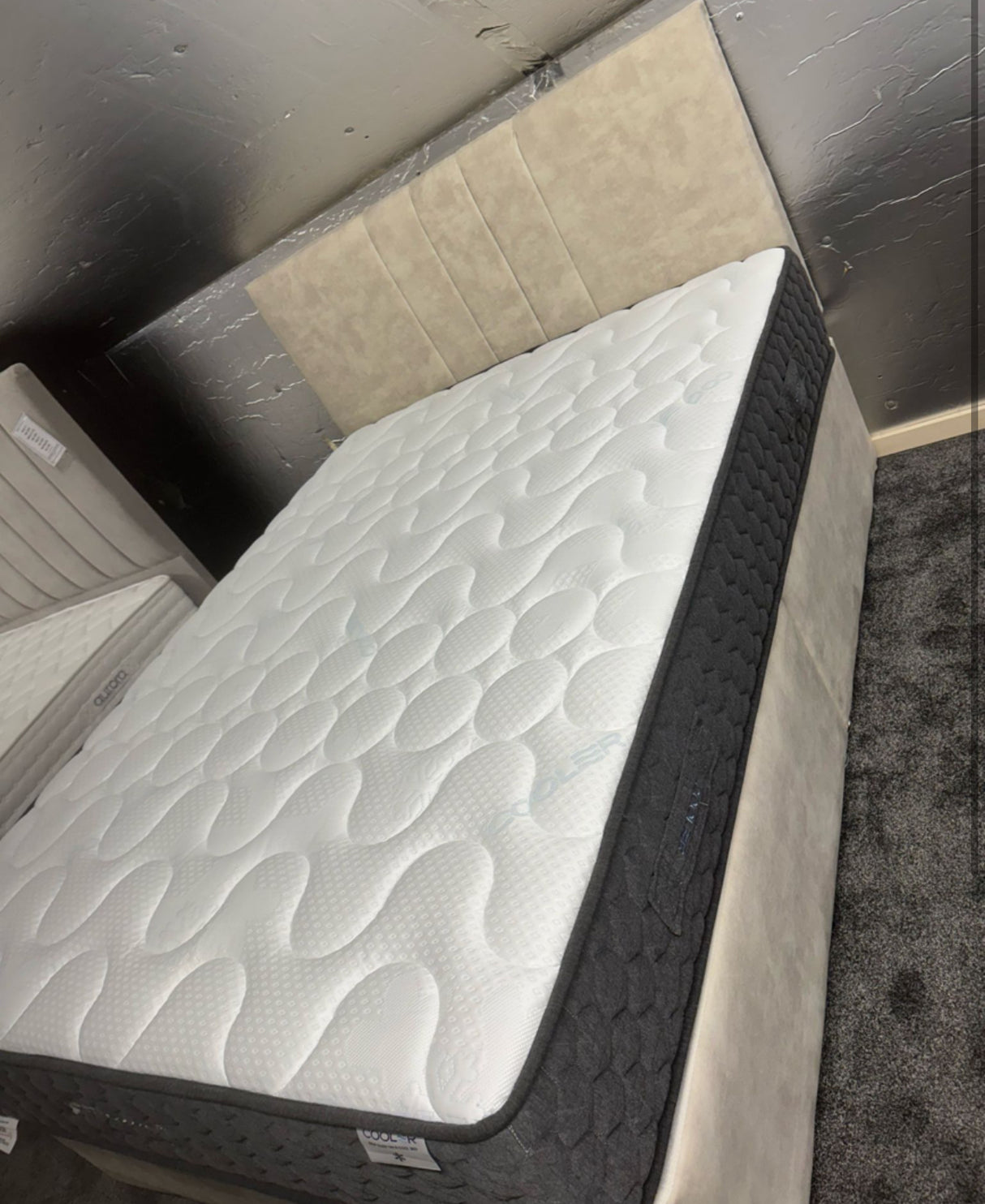 Oatmeal divan base and headboard