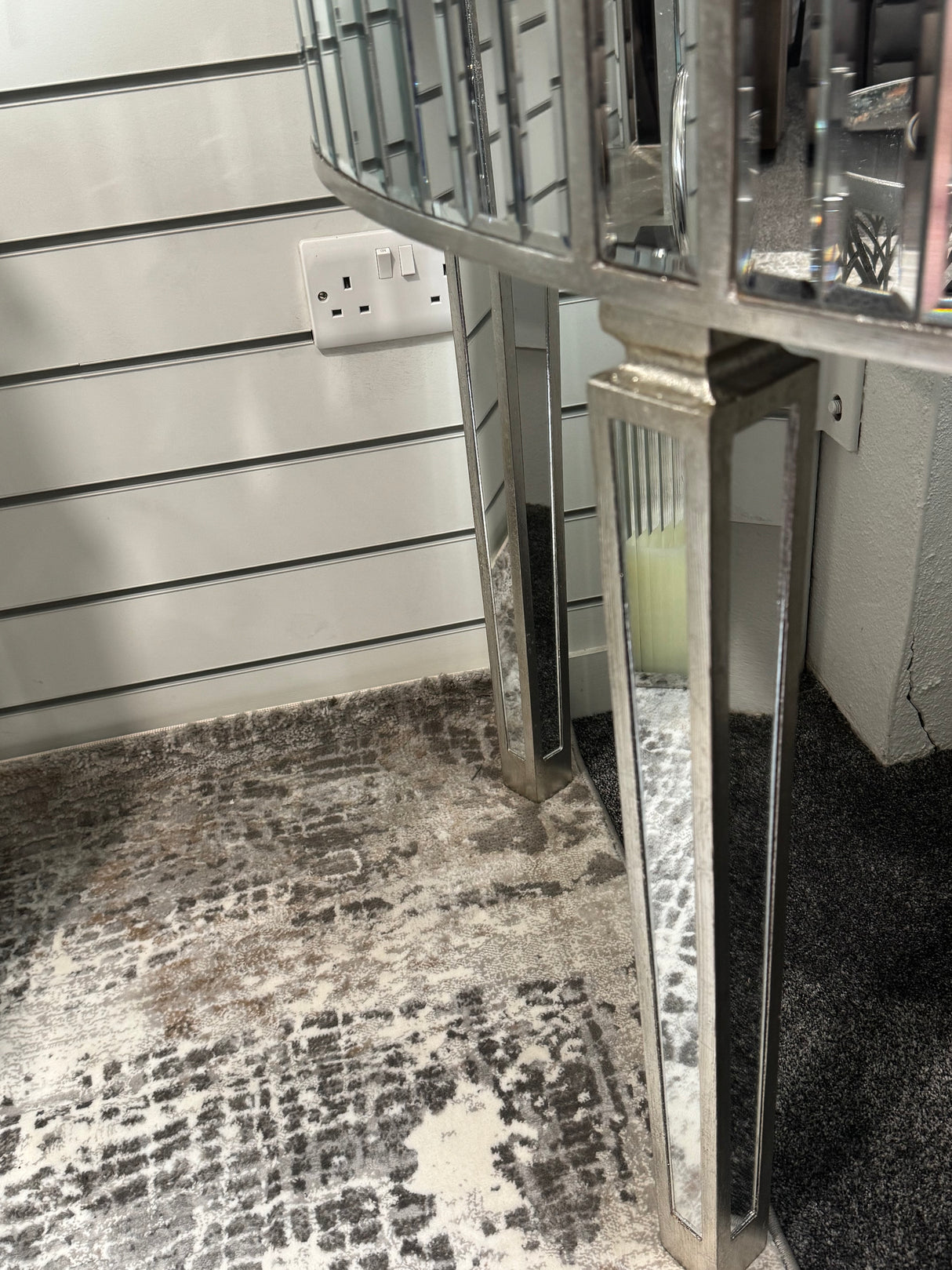 Mirrored Half Moon Console Table