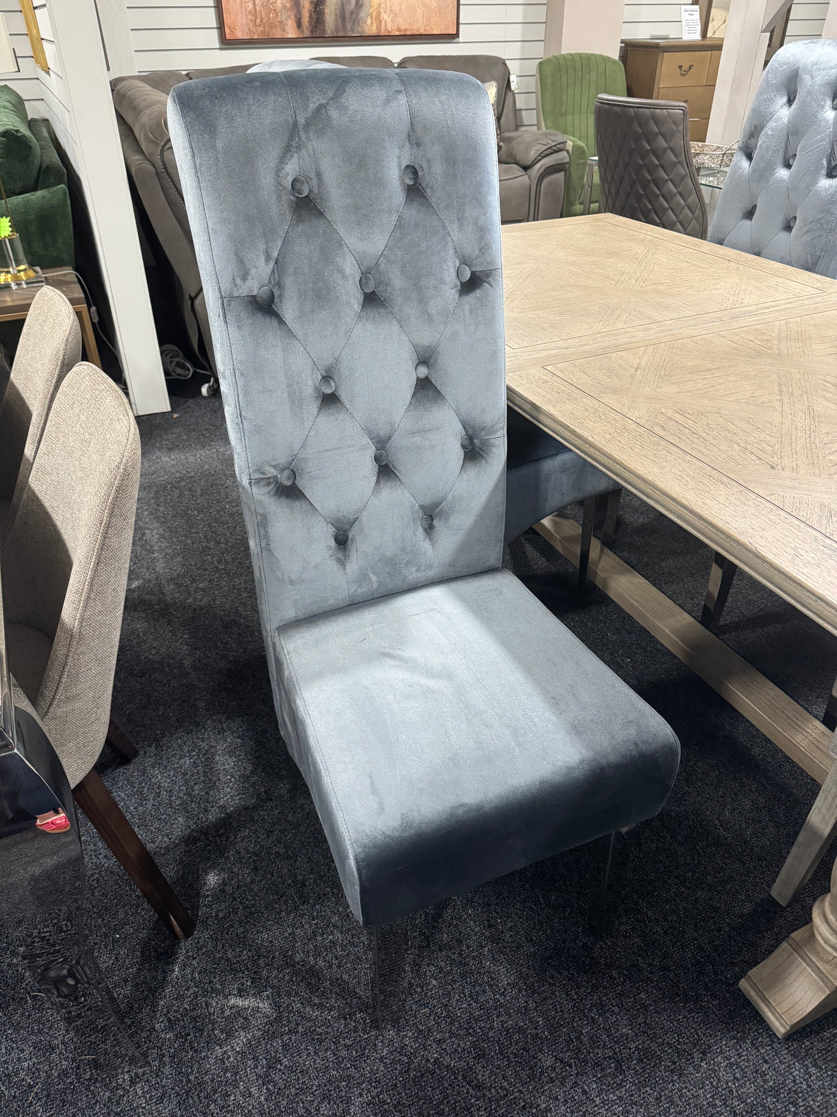 Lyon Tall dining velvet chairs set of 4