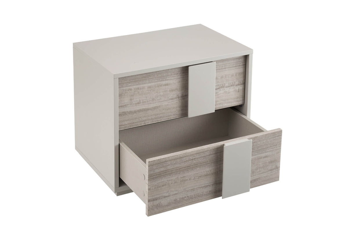 Jules Bedside Table 2 Drawer - Grey