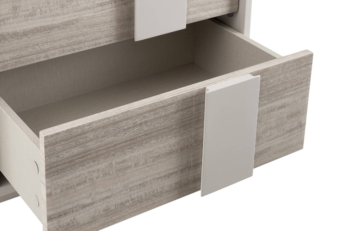 Jules Bedside Table 2 Drawer - Grey