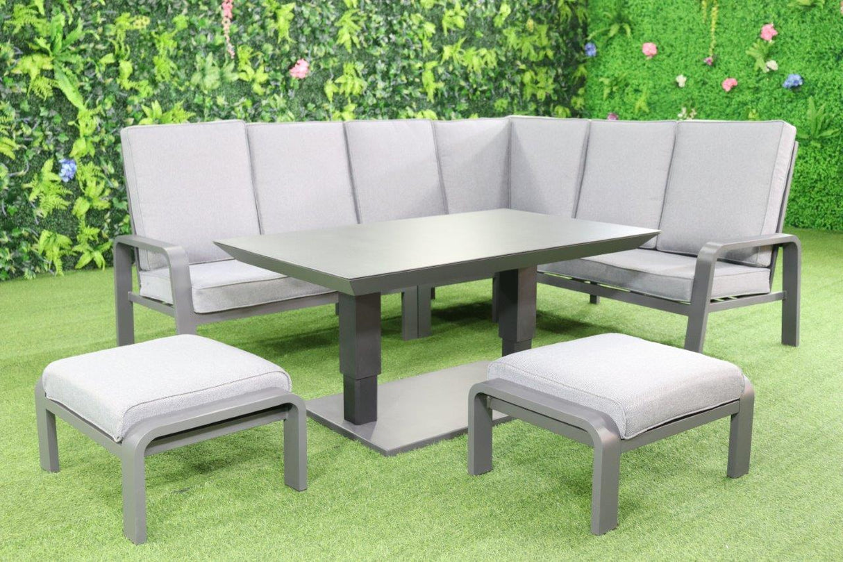 Extra Large Barcelona Corner Garden Set with 3 Free Stools for 10 persons
