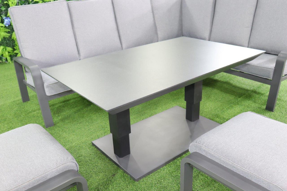 Extra Large Barcelona Corner Garden Set with 3 Free Stools for 10 persons