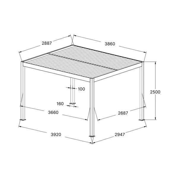 Athena Aluminium Pergola in Graphite Grey