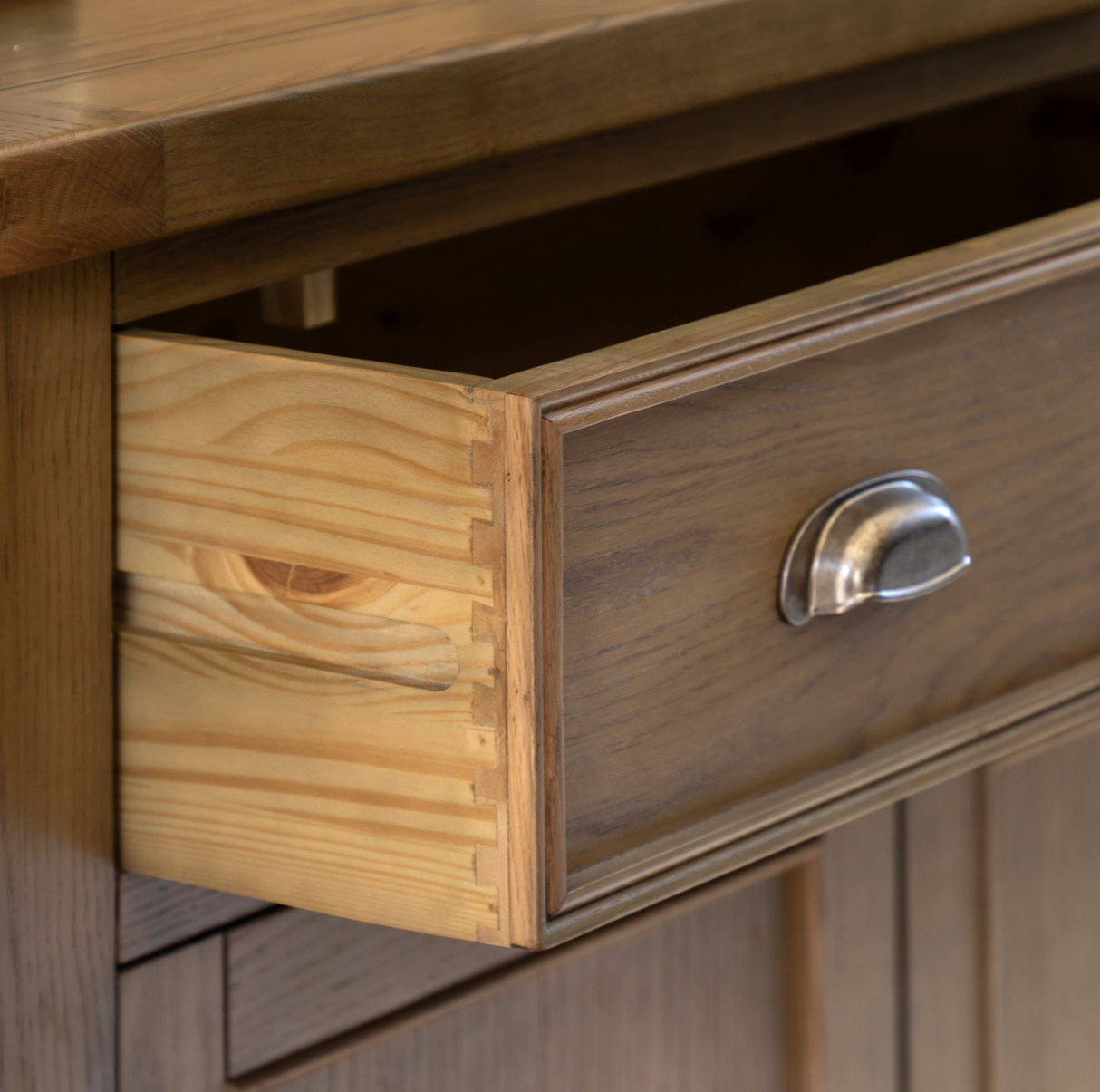 Hardwick 2-door 1-drawer sideboard showcasing iclose up at the furniture store ni
