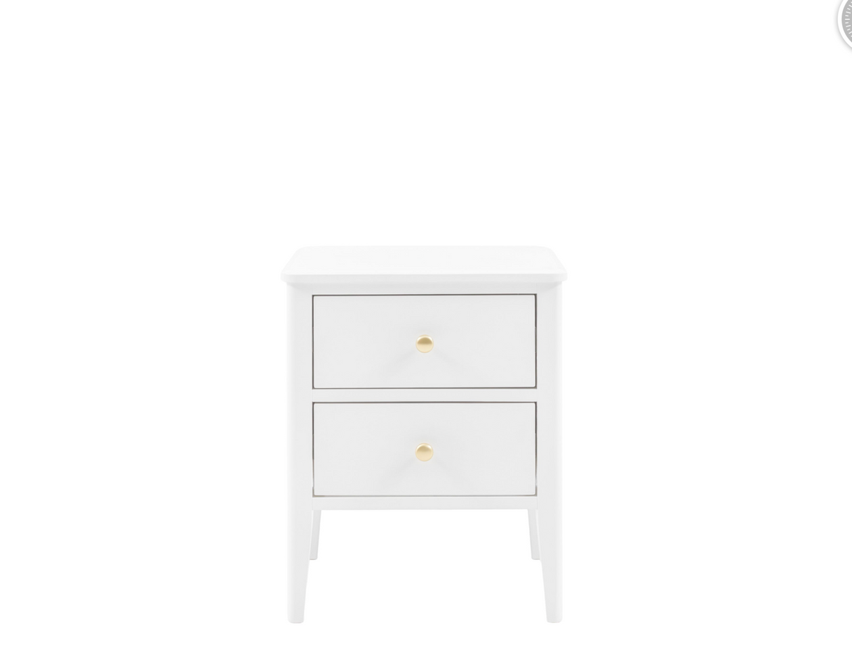 Acton 2-Drawer Bedside Table White