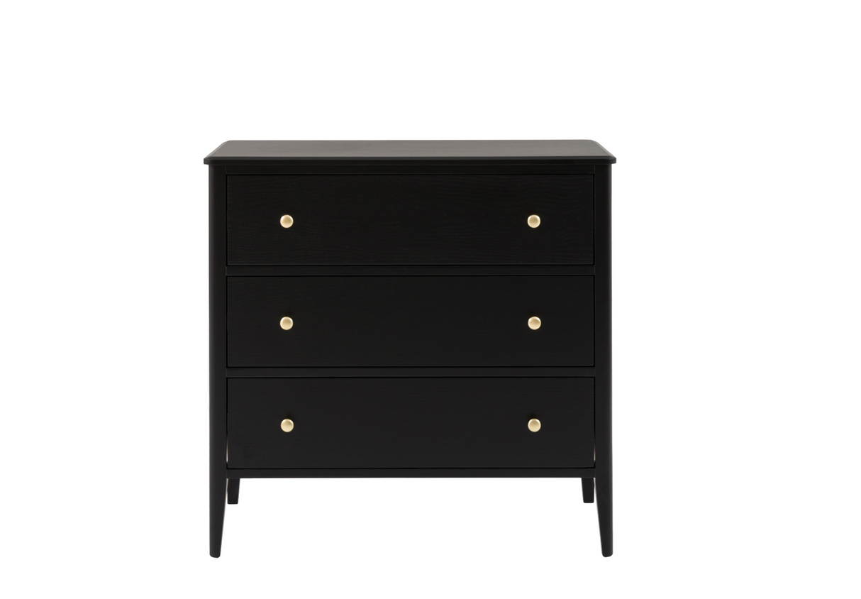 Acton 3-Drawer Chest Black