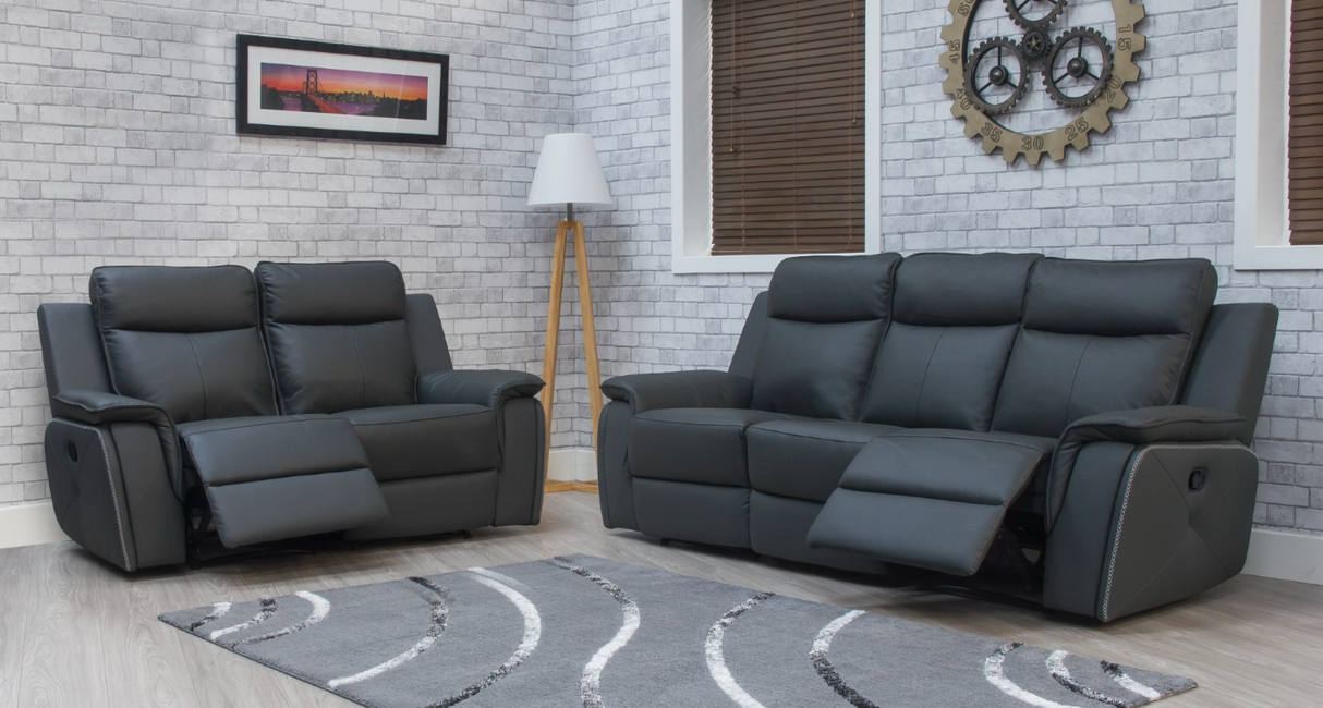 Oregonian Full Leather Sofa Suite - Furniture Store NI