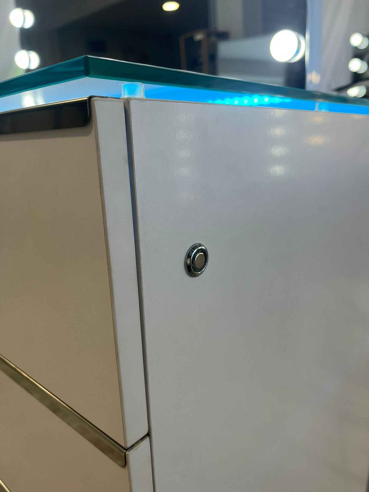 LED Switch on Glam 3 Drawer Vanity Dresser