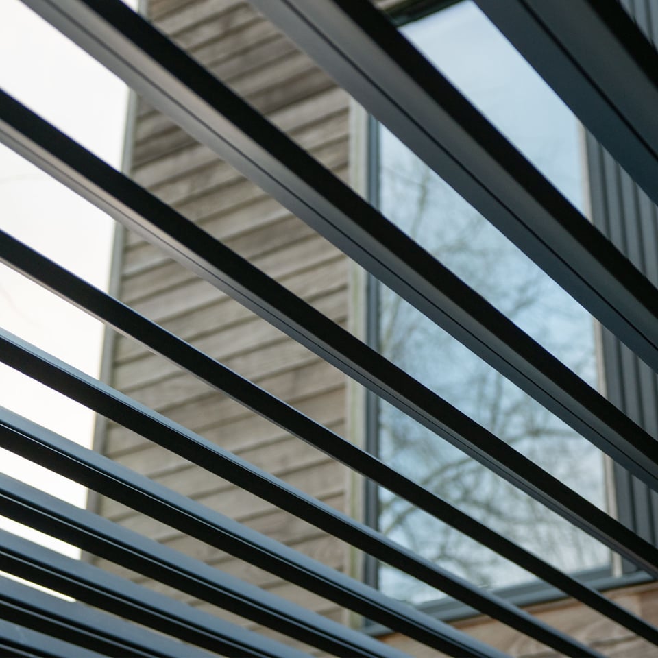 Hilton Aluminium Pergola in Light Oak