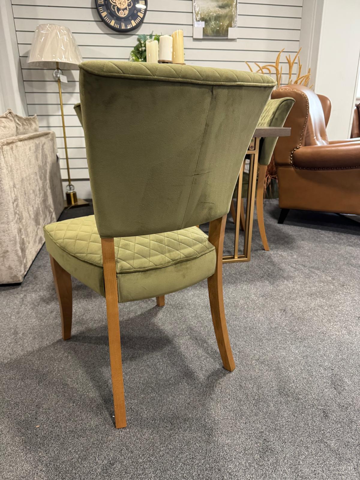 Shop display Amelia Fumed Oak with 4 chairs Extension Dining Table