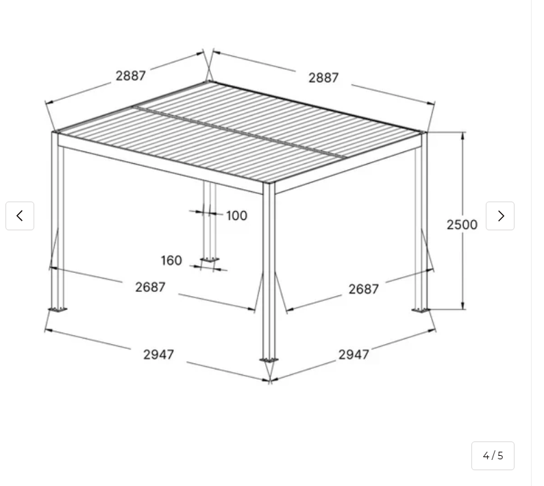 Zeus Aluminium Pergola in White