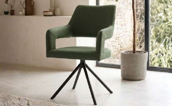 Belle Fabric Dining Chair (Green & Rust only) - additional view