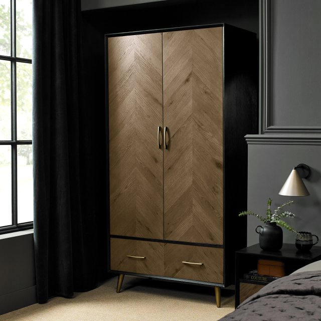 Santorini Fumed Oak Peppercorn Double Wardrobe