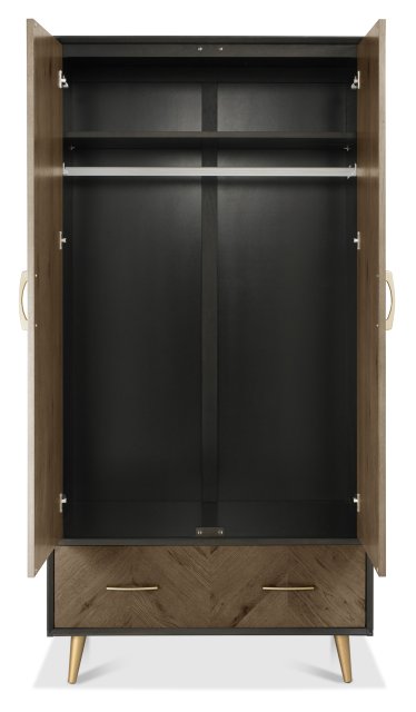 Santorini Fumed Oak Peppercorn Double Wardrobe