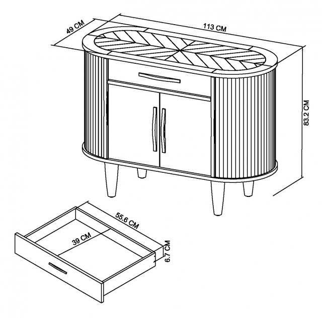 Marilyn Silver Grey Small Sideboard