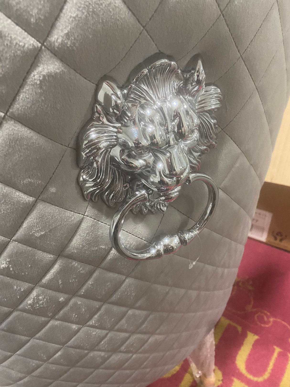 Grey velvet Belvedere cross stitch chair - Furniture Store NI