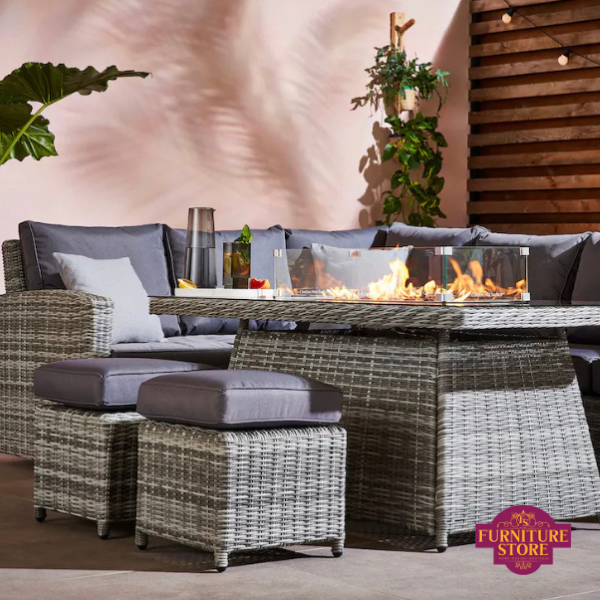 Half Round Fire Pit Corner Sofa Set Outdoor Furniture Store NI