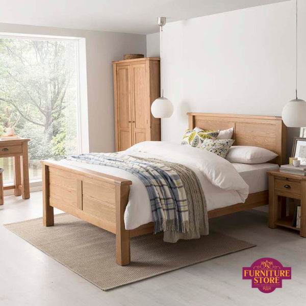 The breeze collection is an elegant bedroom collection made out of solid oak. As seen in the image it includes a double robe which adds for hanging storage in your room.