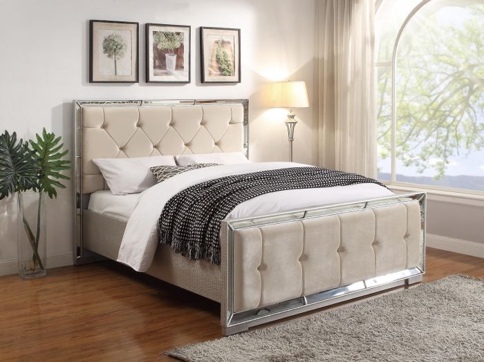 Sofia King Bed Cream Upholstered Beds Furniture Store NI